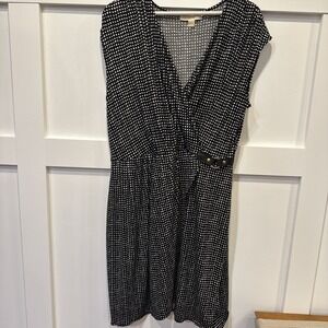 Michael Kors Black White Patterned Dress XL